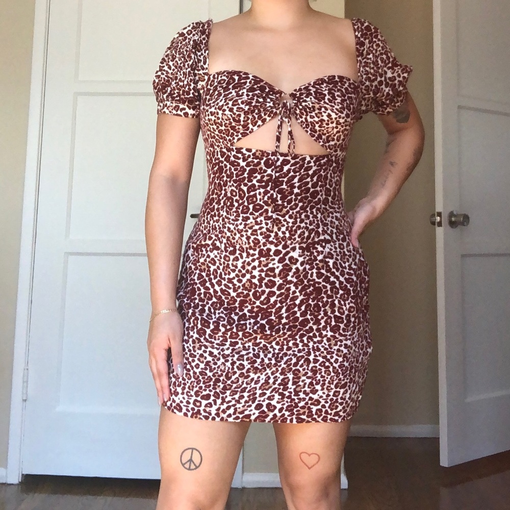 Leopard body con dress